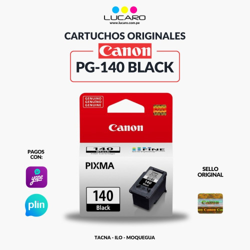 Cartucho de Canon PG-140 Black Original | S/114.00