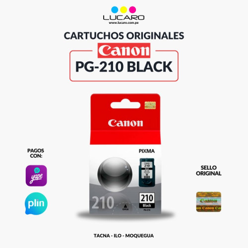 Cartucho de Canon PG-210 Black Original | S/98.00